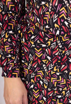 Plus Size V-neck Blus med Mönster