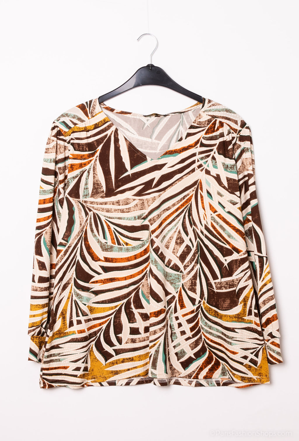 Plus Size Printed V-neck Blouses