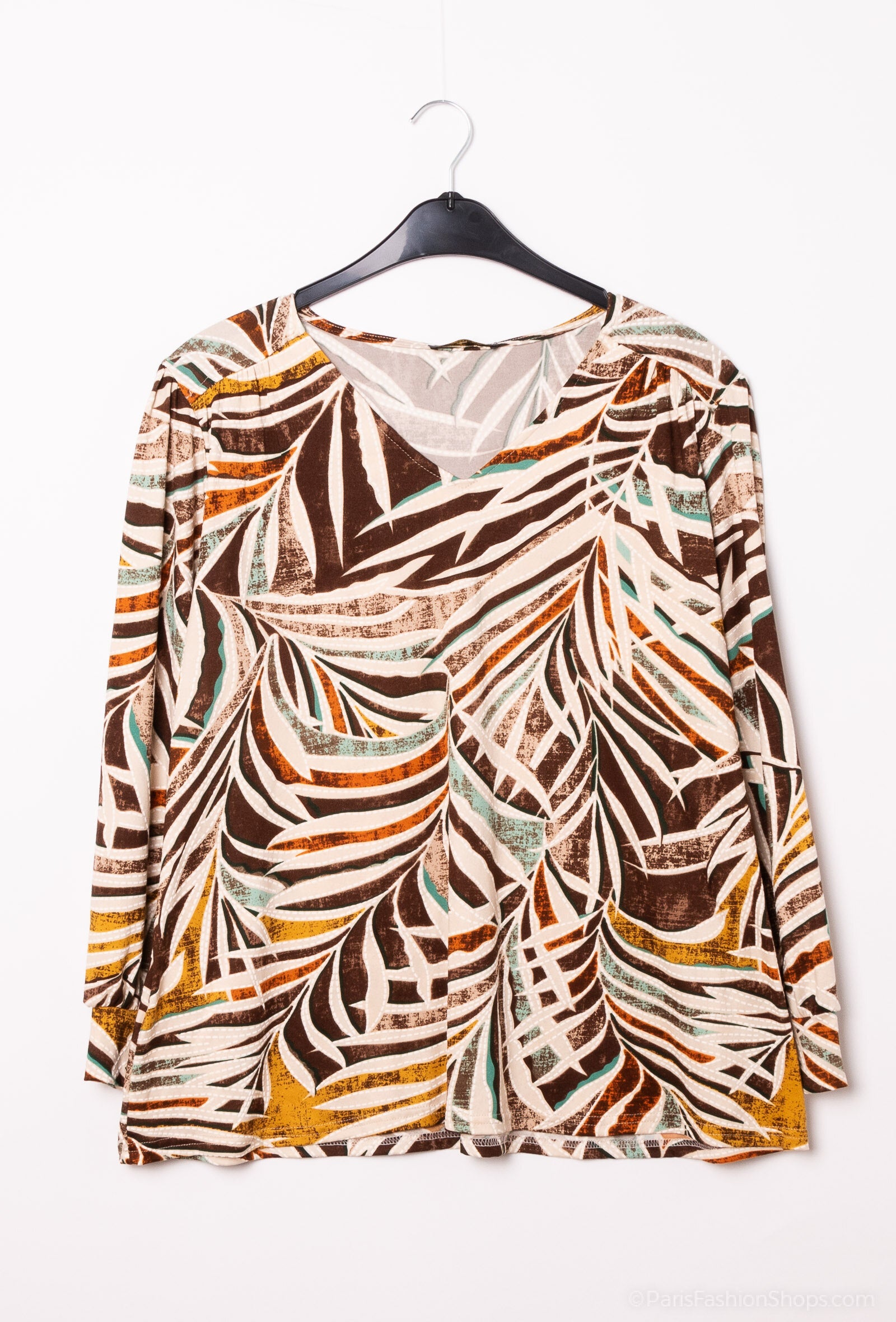 Plus Size Printed V-neck Blouses