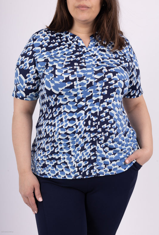 Plus Size Elastic printed blouses