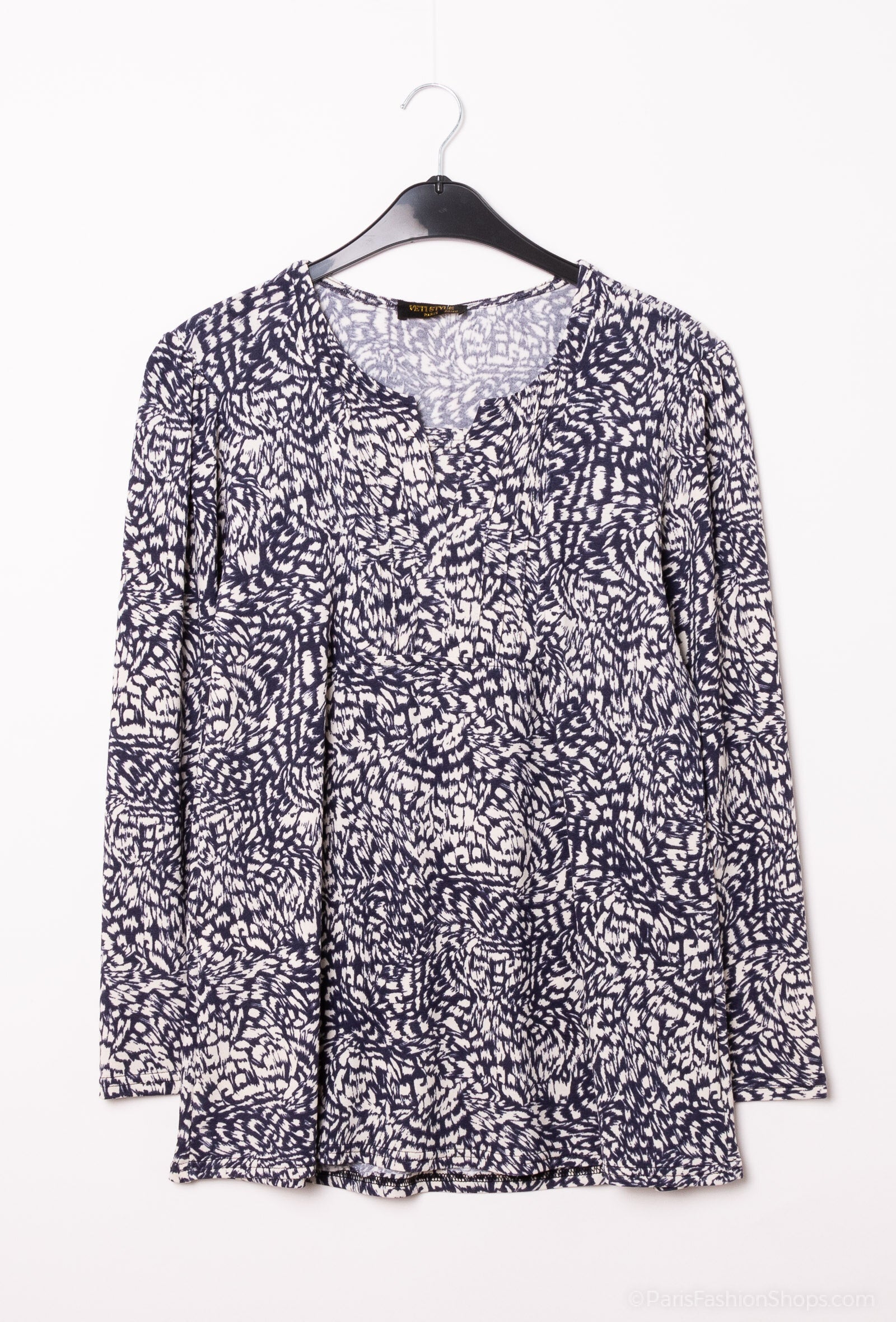 Plus Size Elastic Printed Blouses