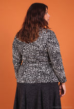 Plus Size Elastic Printed Blouses