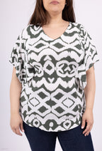 Plus Size Blus med Japanska Ärmar