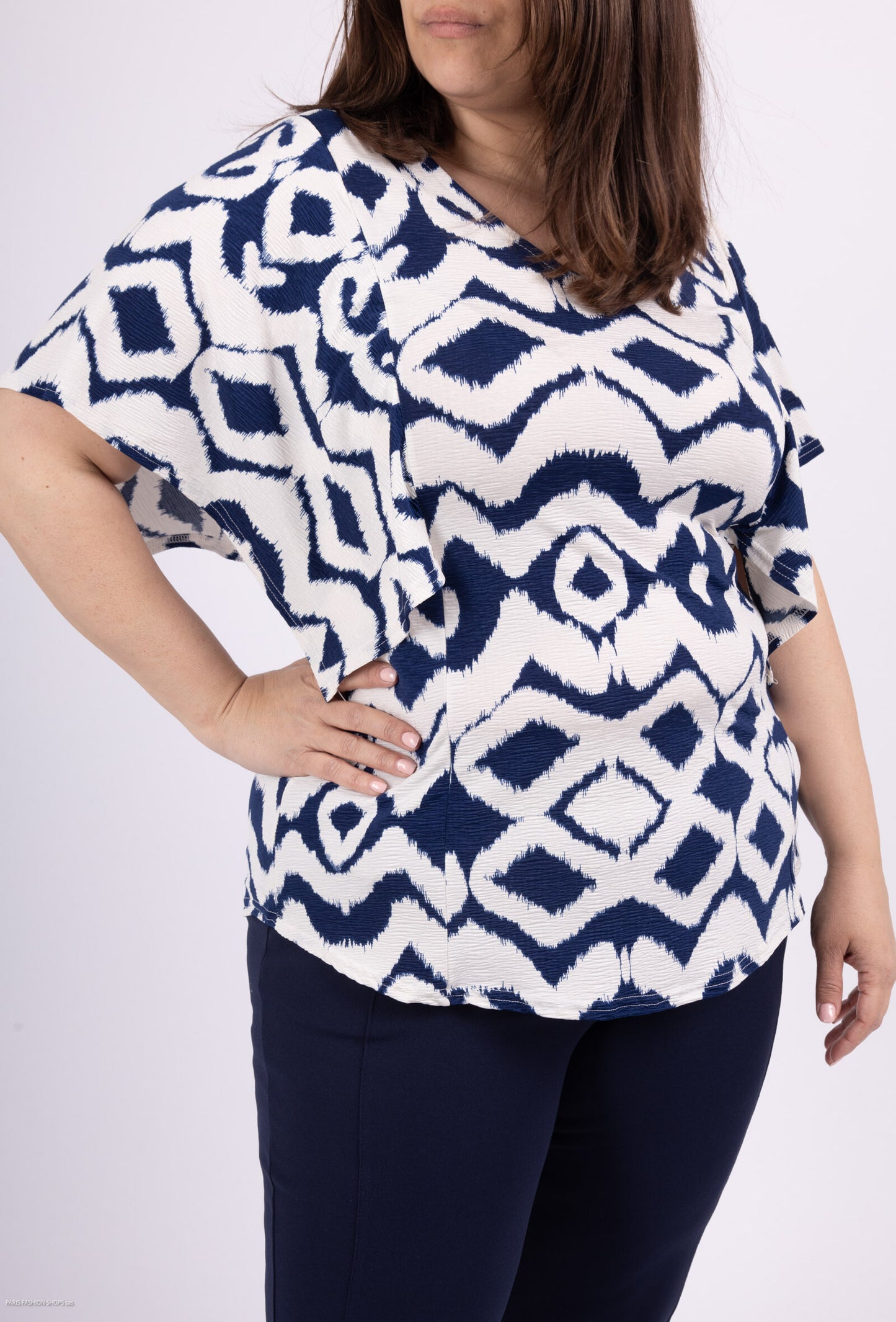 Plus Size Japanese sleeve printed blouses