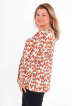 Plus Size Tryckt Blus