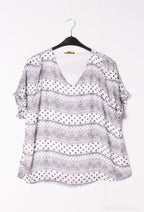 Plus Size Mönstrad Blus