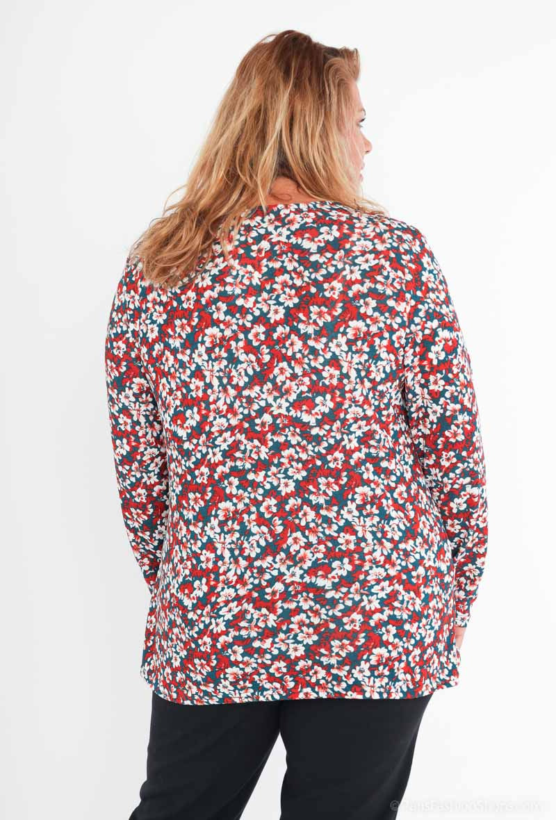 Plus Size Tryckta Blusar för Stora Storlekar