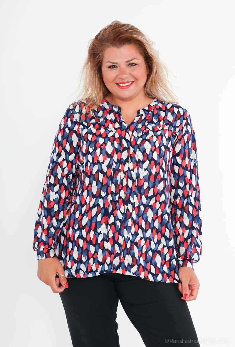 Plus Size Tryckta Blusar