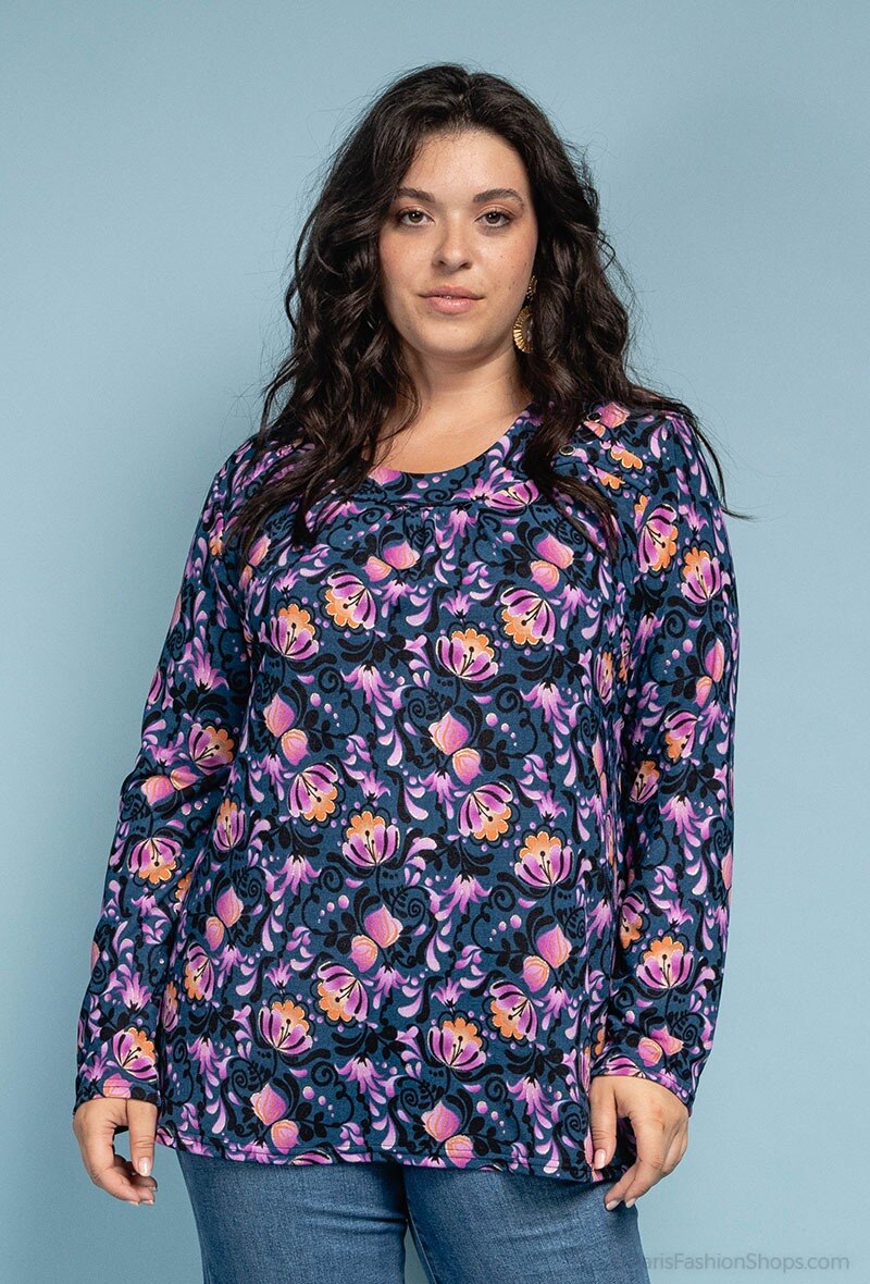 Plus Size Tryckta Blusar
