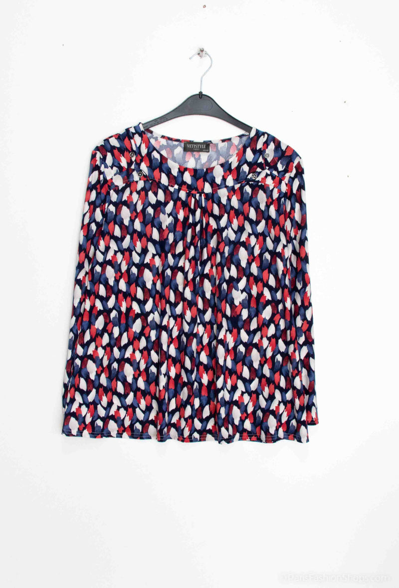 Plus Size Tryckta Blusar för Kvinnor