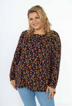 Plus Size Tryckt Blus