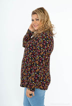 Plus Size Tryckt Blus