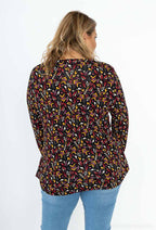Plus Size Tryckt Blus