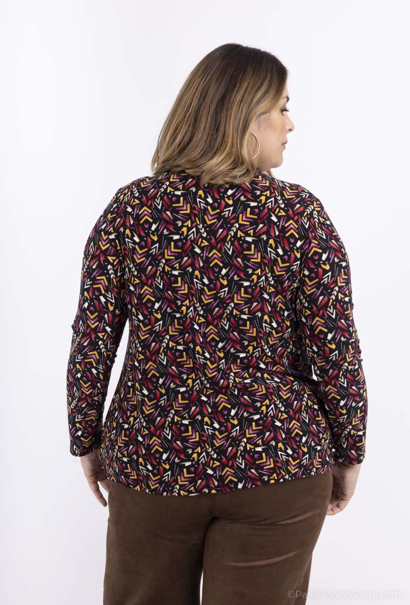 Plus Size Tryckt Blus