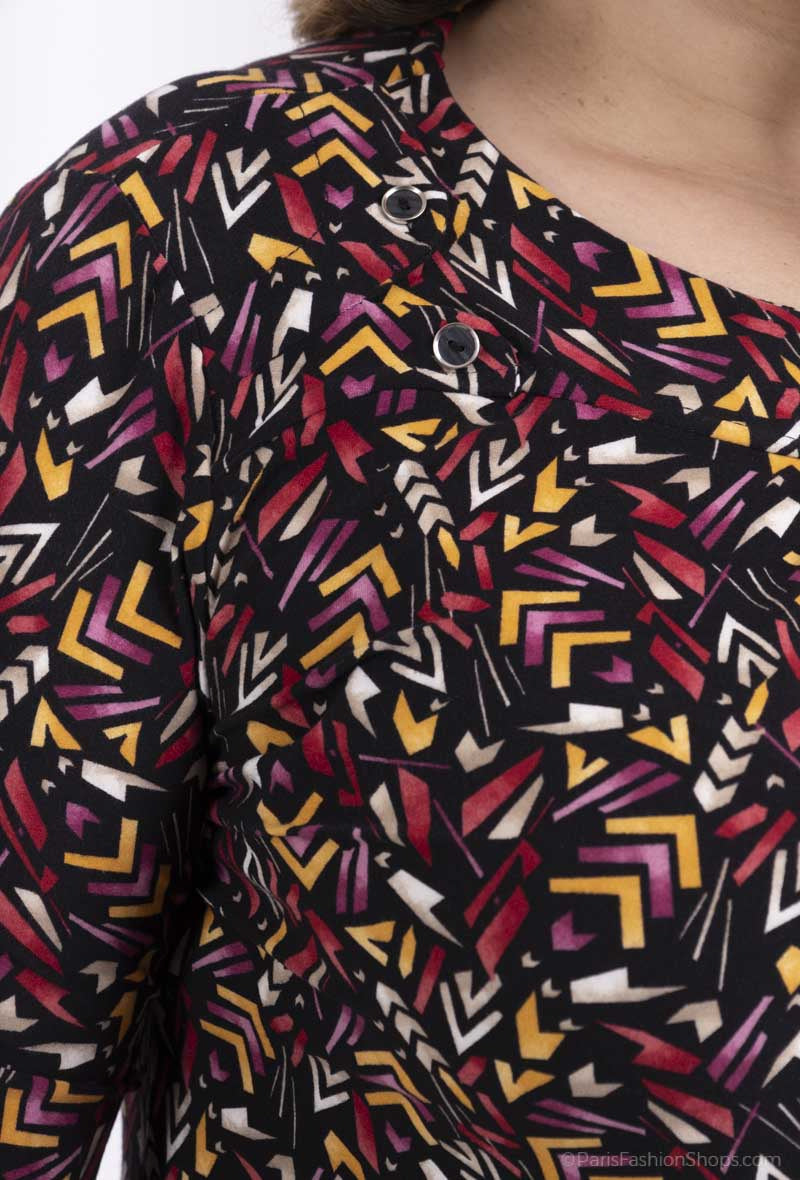 Plus Size Tryckt Blus