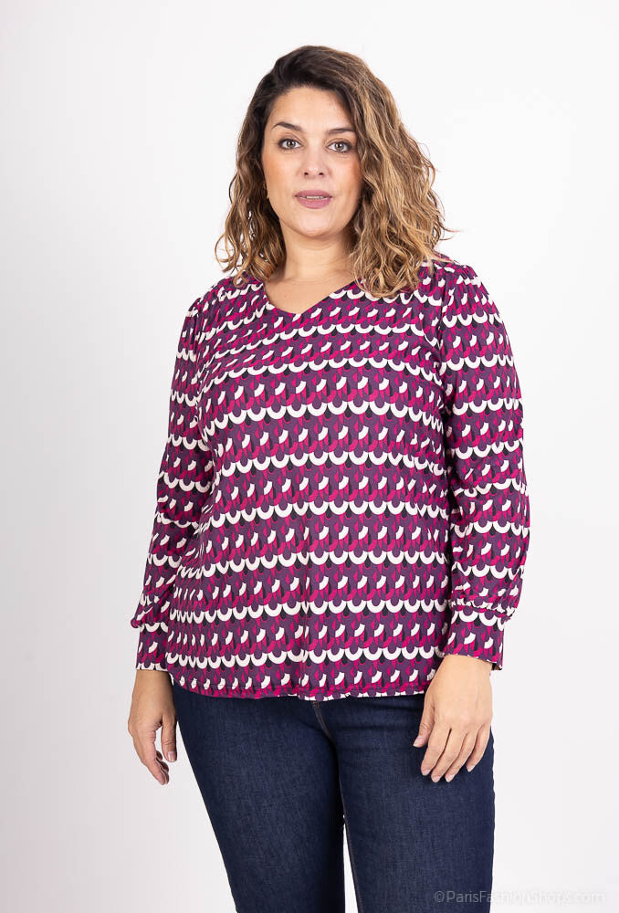 Elegant Plus Size Printed Blouse
