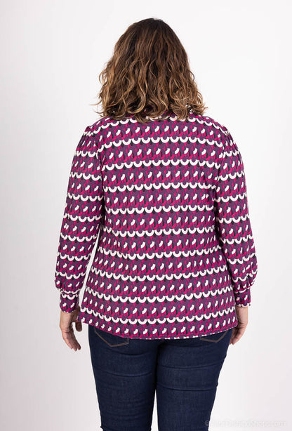 Elegant Plus Size Printed Blouse