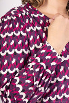 Elegant Plus Size Tryckt Blus