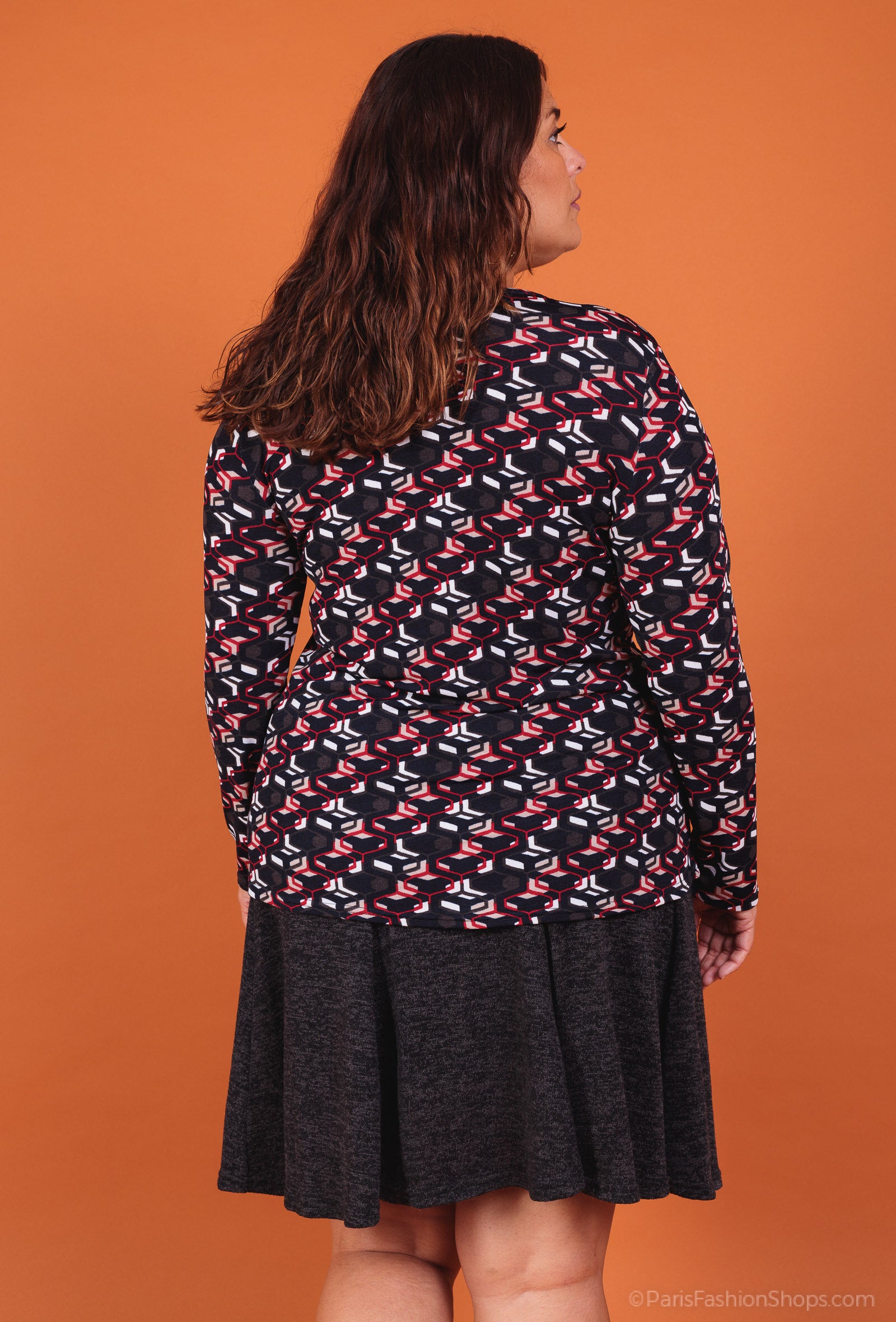 Plus Size Tryckta Blusar