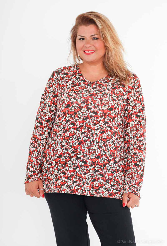Plus Size Tryckta Blusar för Stora Storlekar
