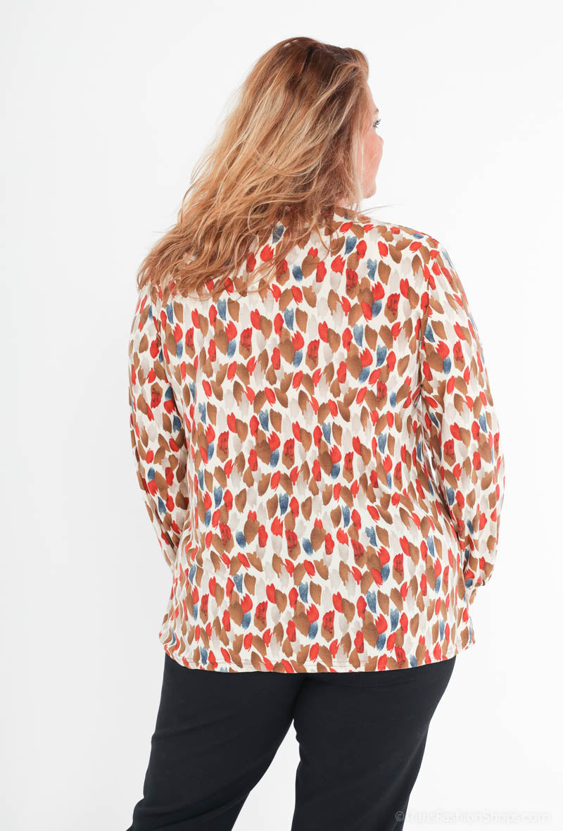 Plus Size Tryckt Blus