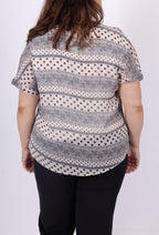 Plus Size Mönstrad Blus