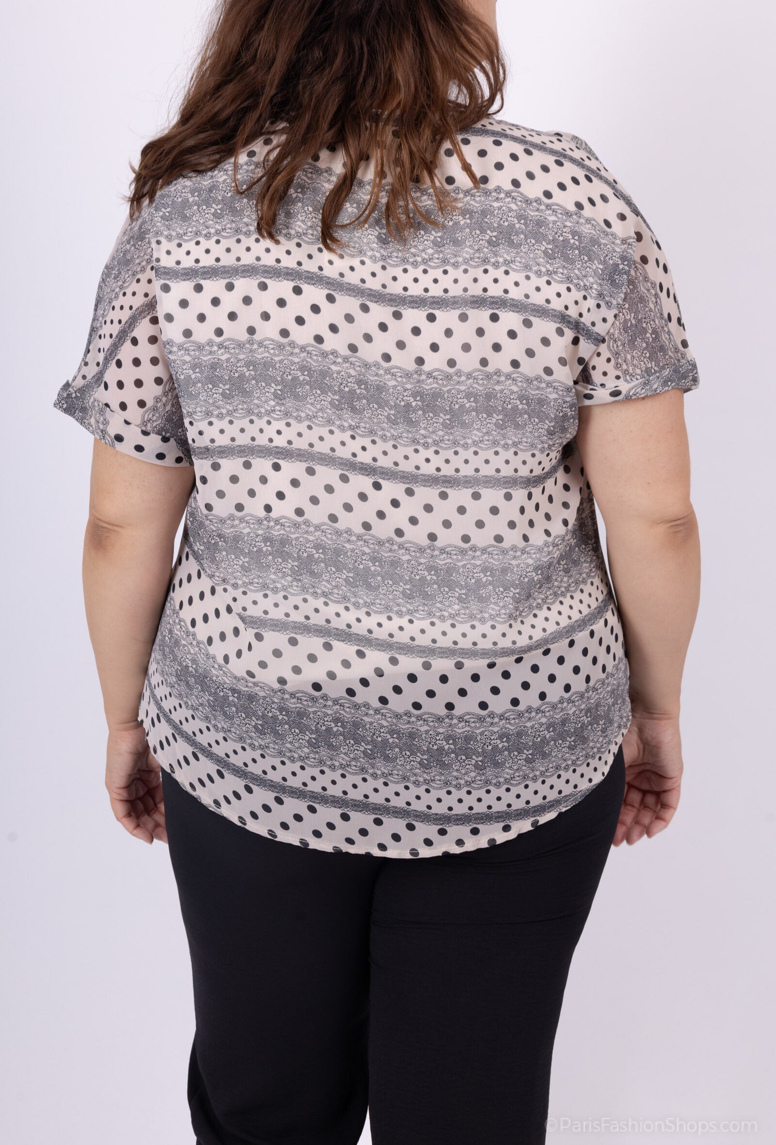 Plus Size Mönstrad Blus