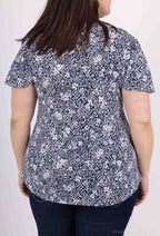 Plus Size Blommig Tunika