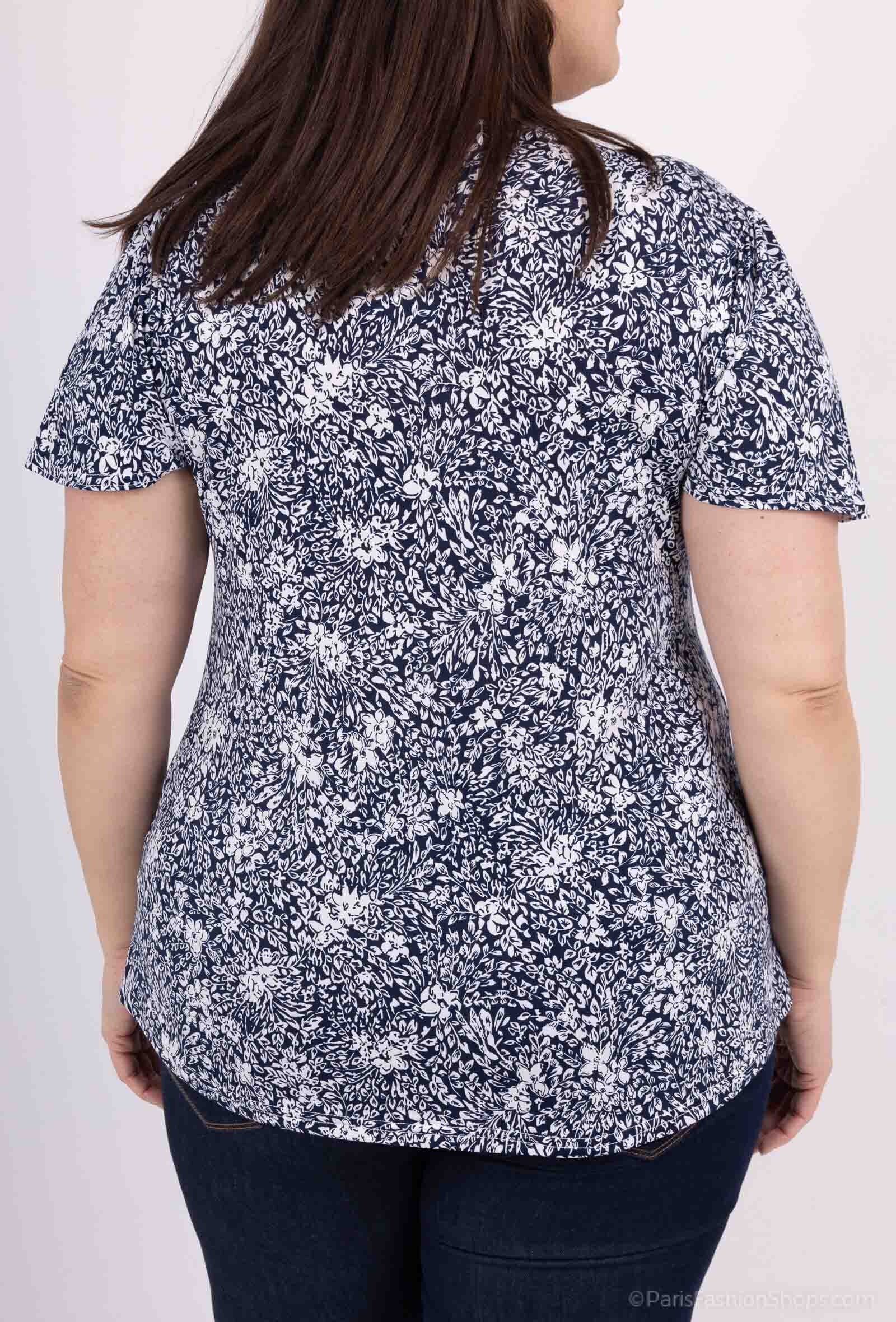 Plus Size Blommig Tunika