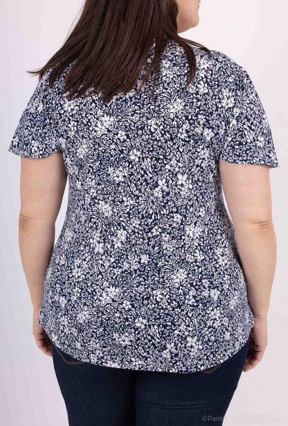 Plus Size Blommig Tunika