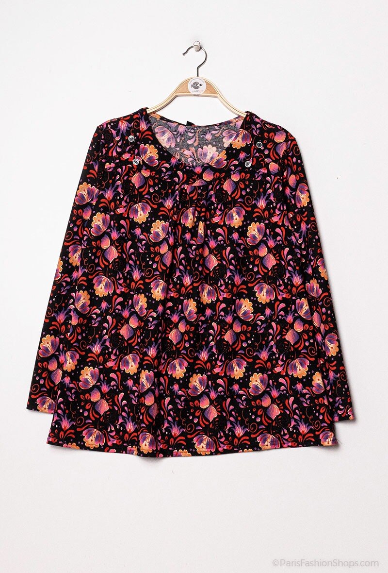 Plus Size Tryckta Blusar