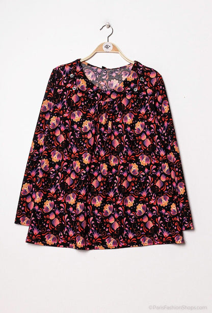 Plus Size Tryckta Blusar
