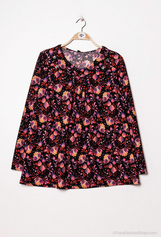 Plus Size Tryckta Blusar