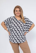 Plus Size Mönstrade Blusar