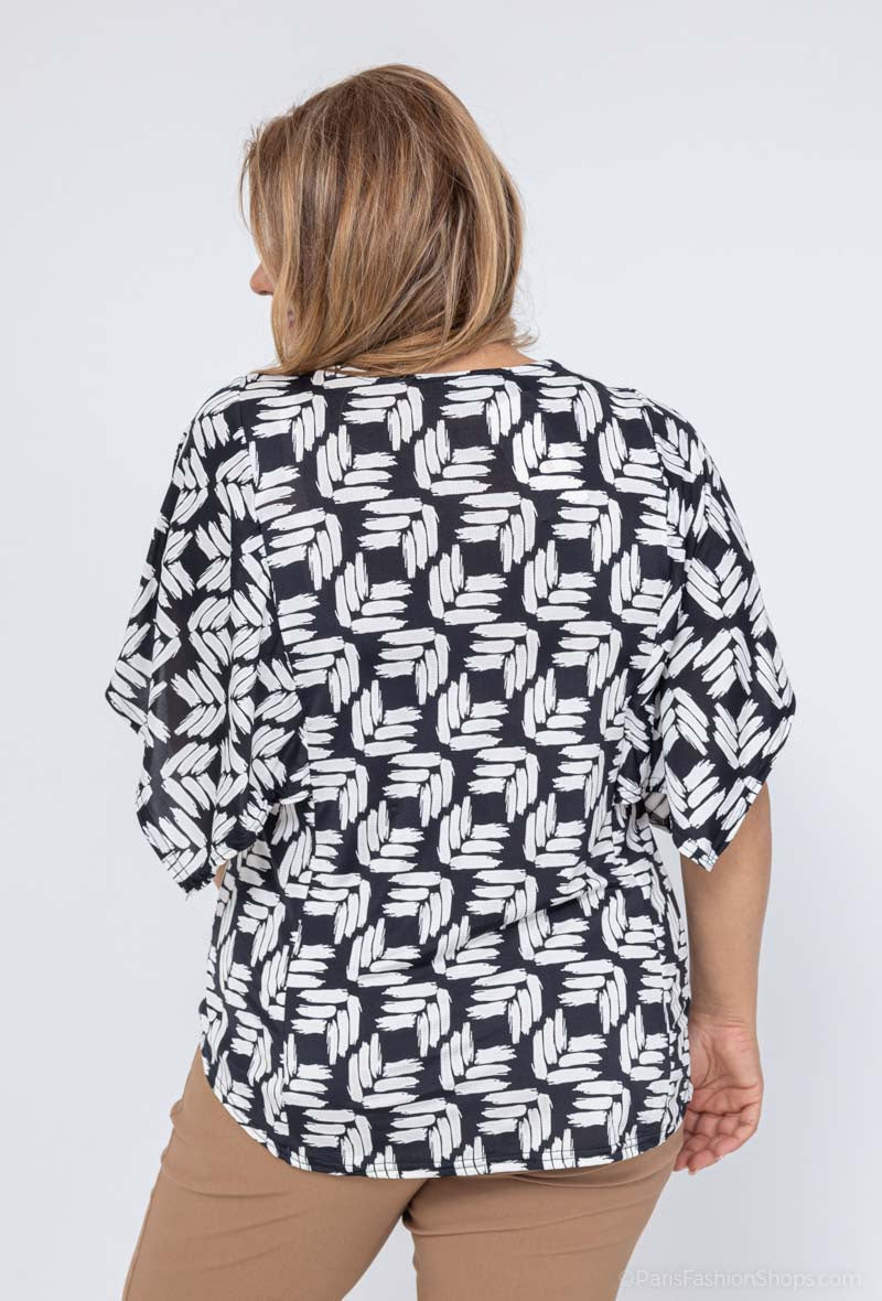 Printed Blouses i Stor Storlek