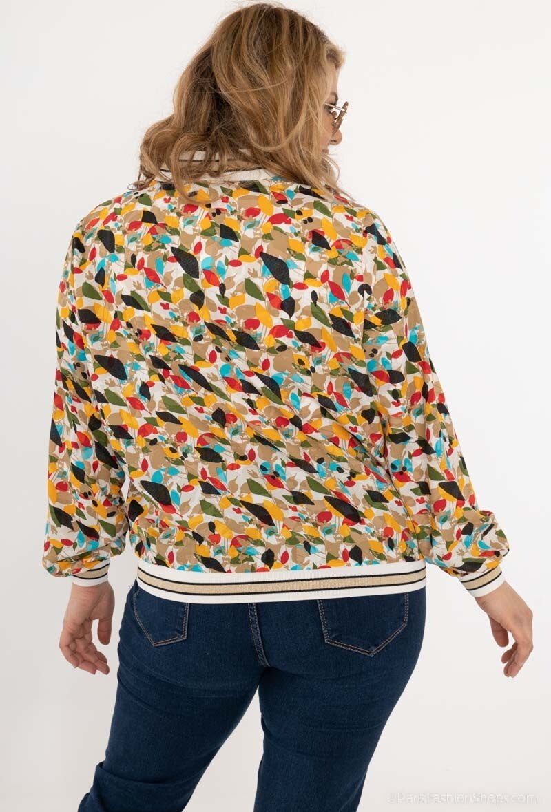 Plus Size Tryckt Jacka