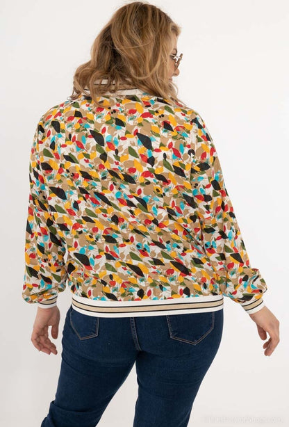 Plus Size Tryckt Jacka