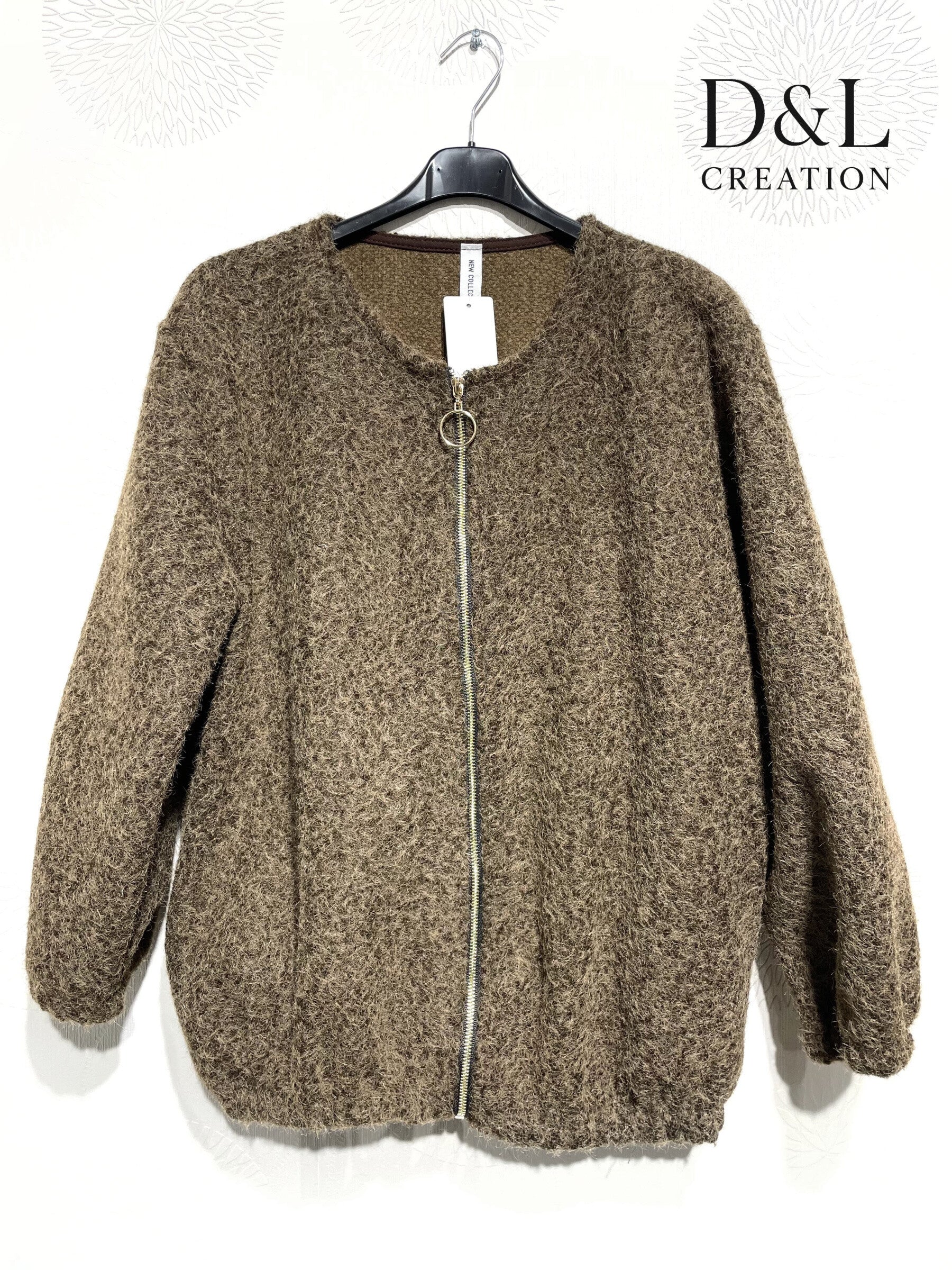 Boiled wool bomber jacket sizes T38 to T48 i Stor Storlek