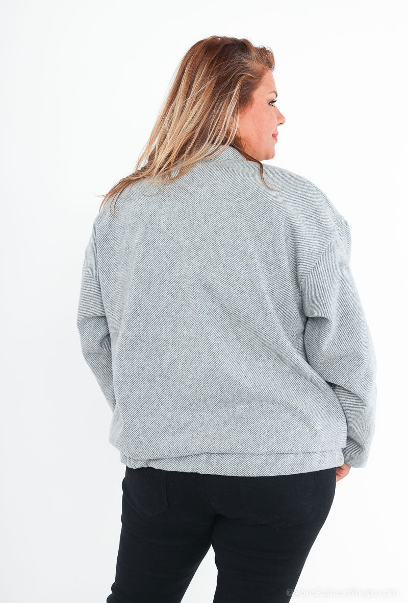 Plus Size Oversized Lined Bomberjacka