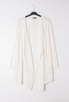 Plus Size Open Waterfall Collar Pocket Cardigan