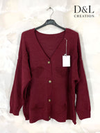 Buttoned cardigan with hearts sizes 38 to 52 i Stora Storlekar