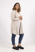 Sequin knitted cardigan with dropped shoulder i Stor Storlek