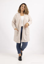 Plus Size Sequin knitted cardigan with dropped shoulder