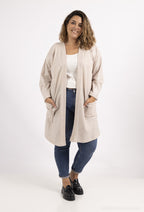 Sequin knitted cardigan with dropped shoulder i Stor Storlek