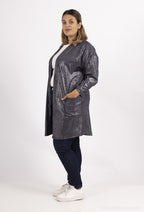 Sequin knitted cardigan with dropped shoulder i Stor Storlek