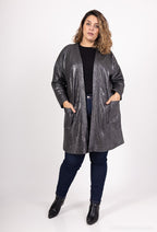Plus Size Paljetter Stickad Cardigan med Droppad Axel