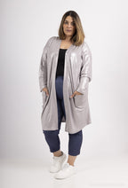 Plus Size Dropped Shoulder Sequin Cardigan