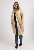 Plus Size Dropped Shoulder Sequin Cardigan