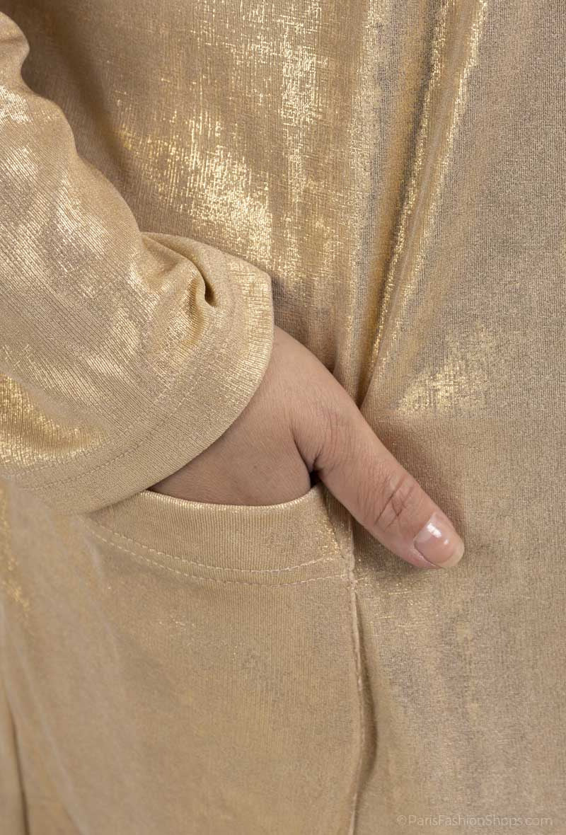 Dropped Shoulder Sequin Cardigan i Stor Storlek