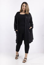 Plus Size Dropped Shoulder Sequin Cardigan